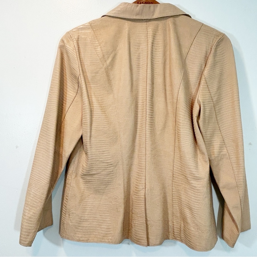 Banana Republic | Women's Leather Snakeskin Embossed Bohemian Jacket Size 8 - Picture 4 of 16